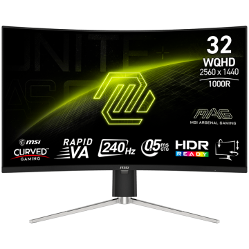 Монитор MSI MAG 325CQRXF E2 Gaming Monitor, 31.5" 240Hz, WQHD (2560x1440) 16:9, Rapid VA