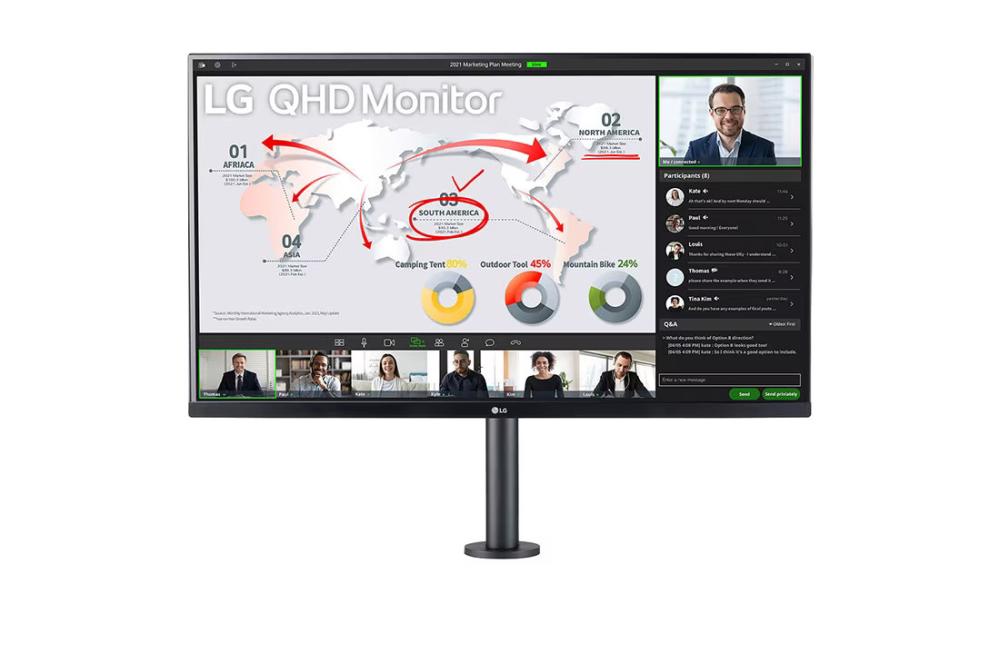 Монитор LG 32" 32QP88NP-B, QHD, IPS, 75Hz