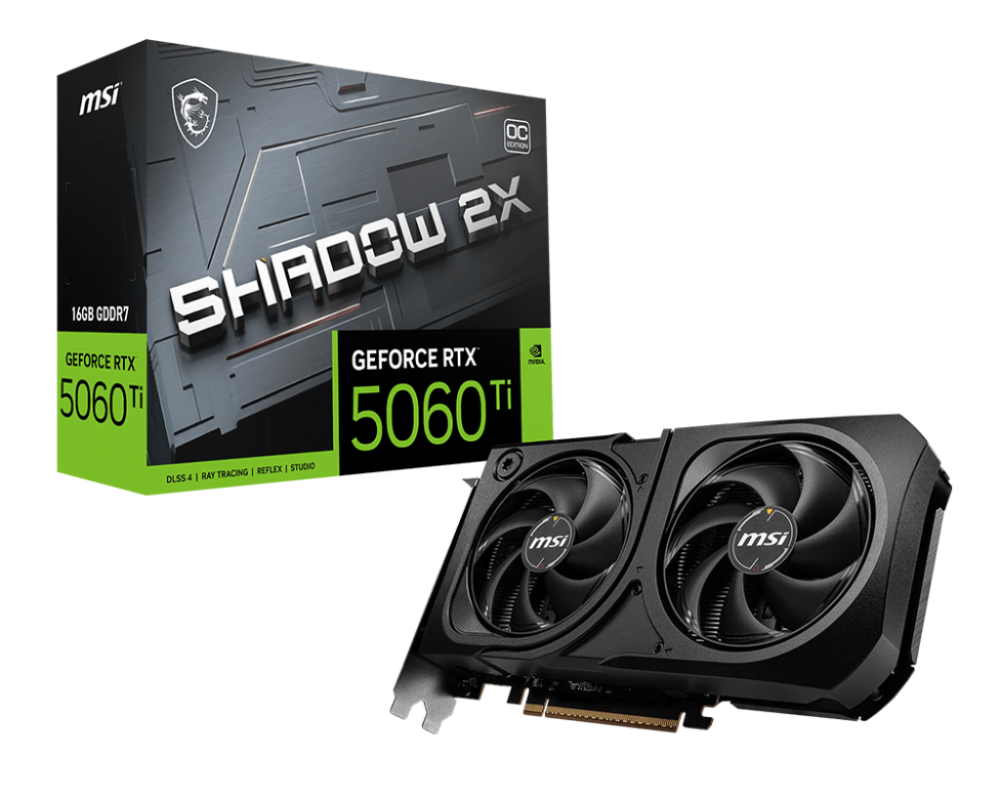 Видео карта MSI RTX5060TI 16 SHADOW 2X OC+