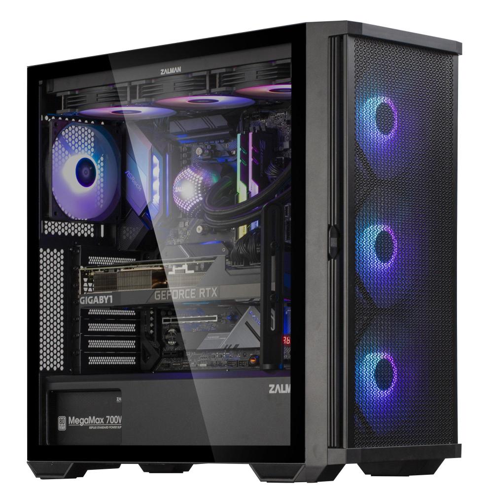 Кутия ZALMAN Z10 PLUS, Tempered Glass, RGB Mid-Tower, Черна