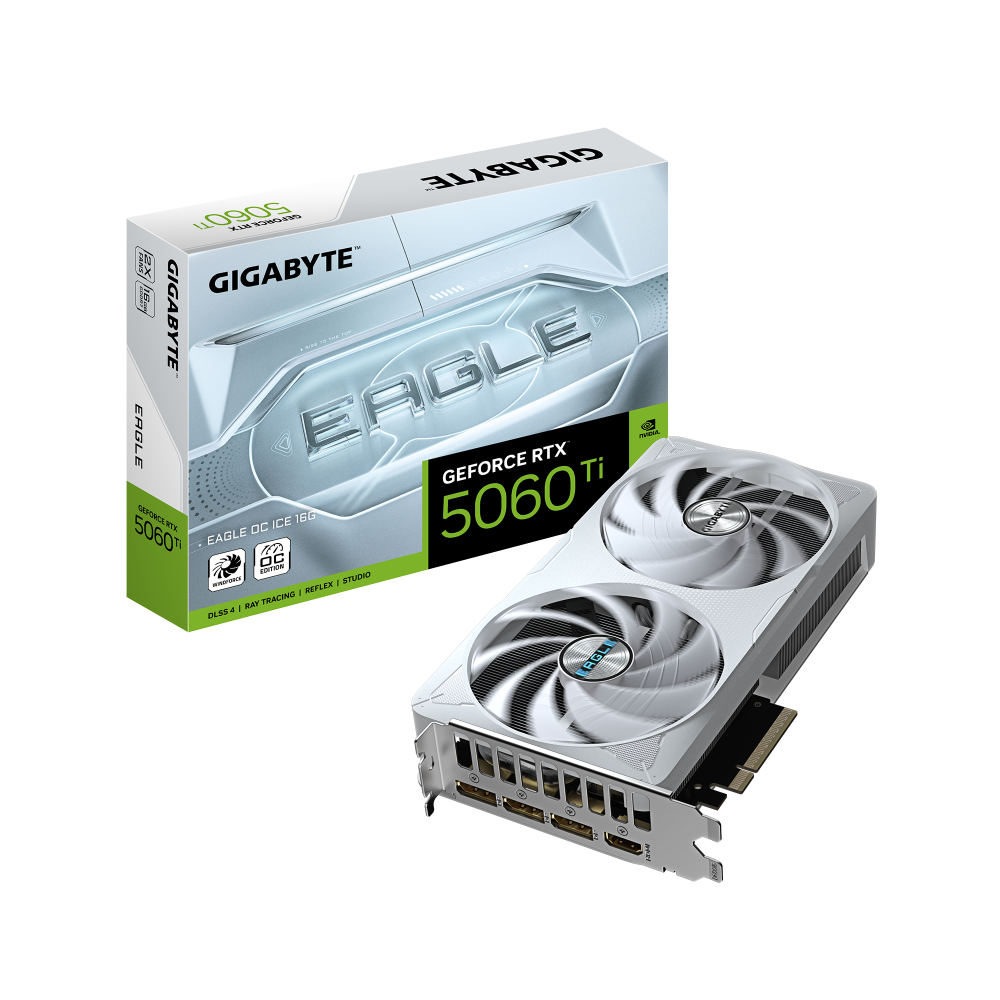 Видео карта GIGABYTE RTX 5060 TI EAGLE OC ICE 16GB GDDR7