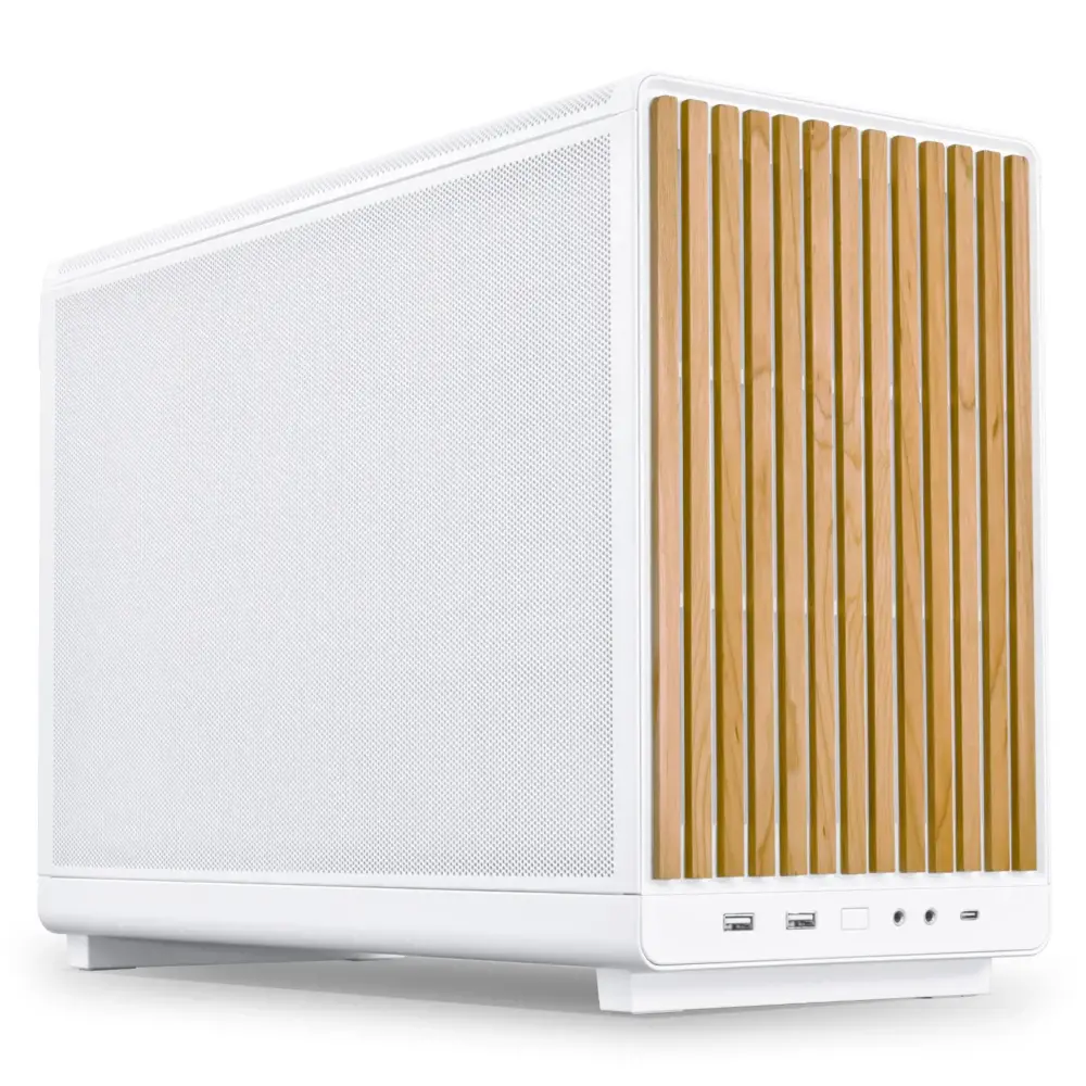 Кутия Lian Li DAN A3-mATX Wood Edition White - Micro Tower