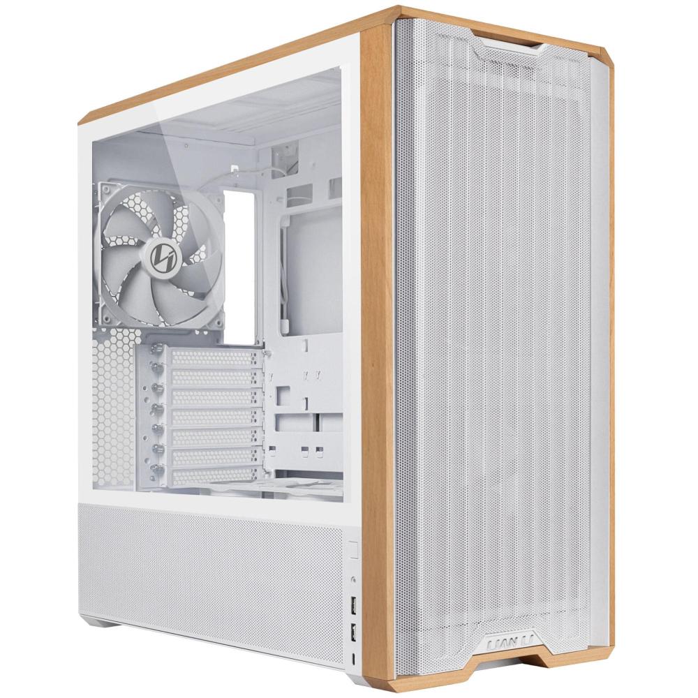 Кутия Lian-Li LANCOOL 217 Mid-Tower, Tempered Glass, Wood-White