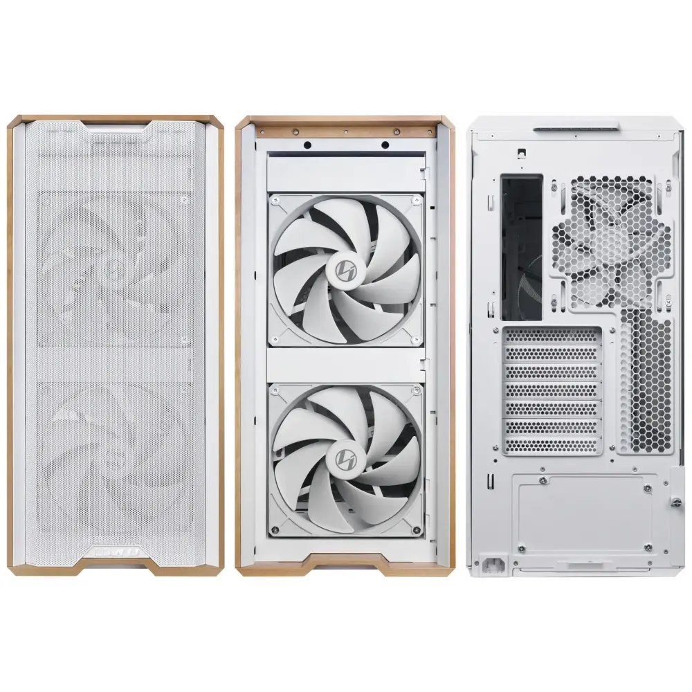 Кутия Lian-Li LANCOOL 217 Mid-Tower, Tempered Glass, Wood-White