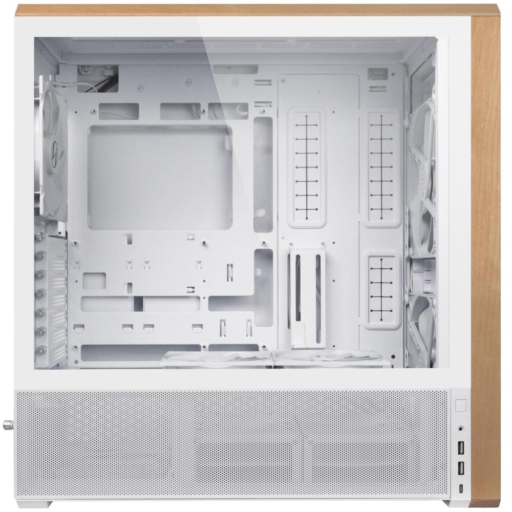 Кутия Lian-Li LANCOOL 217 Mid-Tower, Tempered Glass, Wood-White