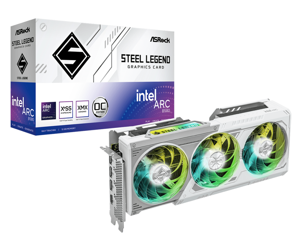 Видео карта ASRock Intel ARC B580 Steel Legend 12GB OC