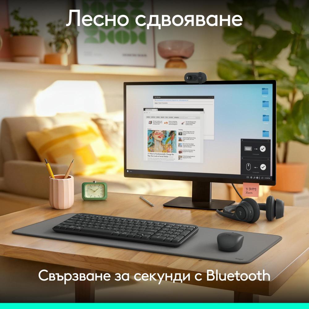 Безжична клавиатура Logitech K250 Graphite - Кирилизирана